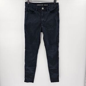 American eagle hi rise jegging jeans navy blue 6 short work pants
